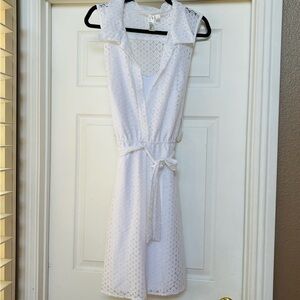 Emma & Michele Sleeveless White Midi Dress